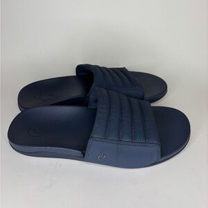 Olukai Maha 'Olu Men’s Size 43 US 10 Slip On Slide Sandals Comfort Blue